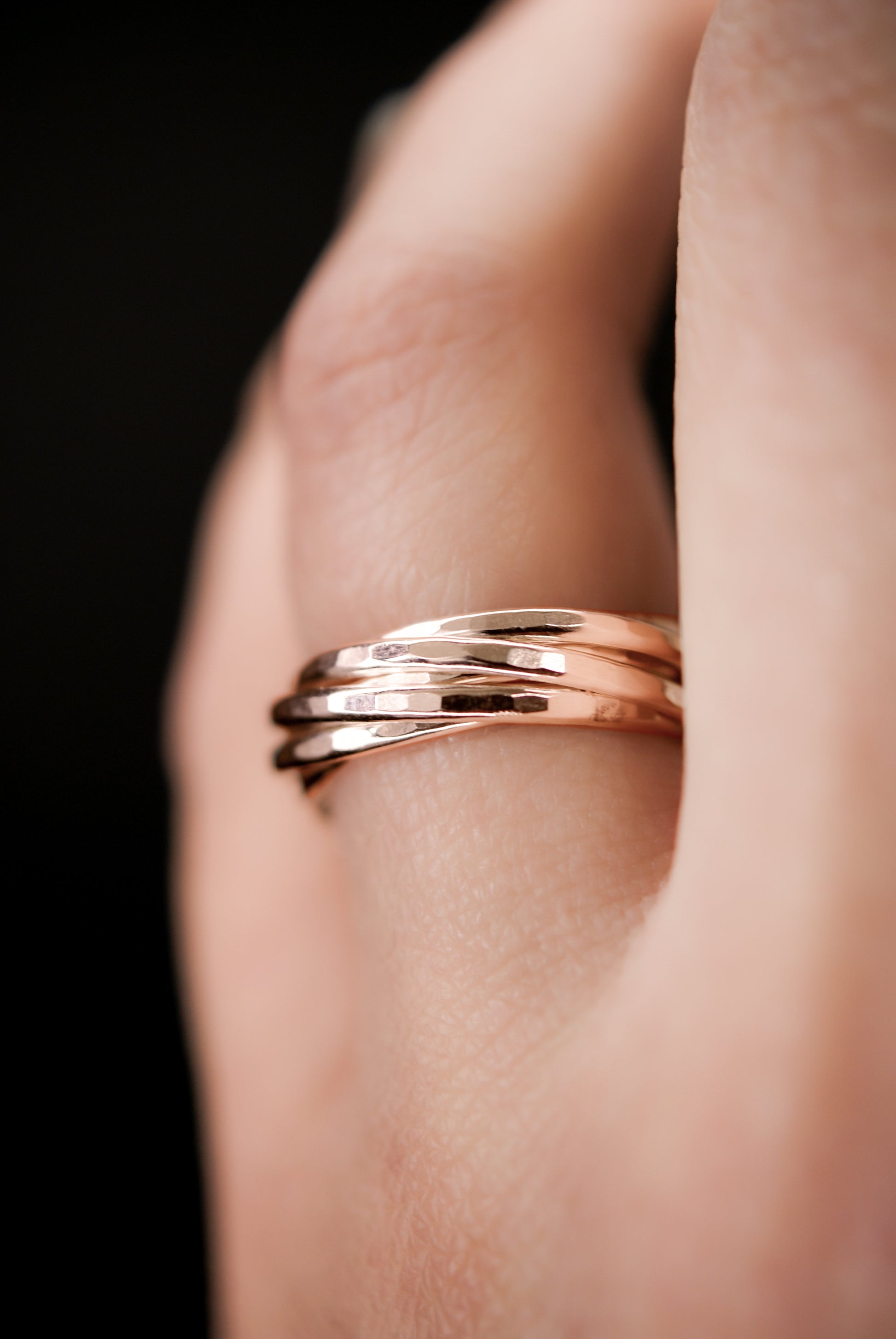Classic Interlocking Dangle Rings Personalized Russian Ring