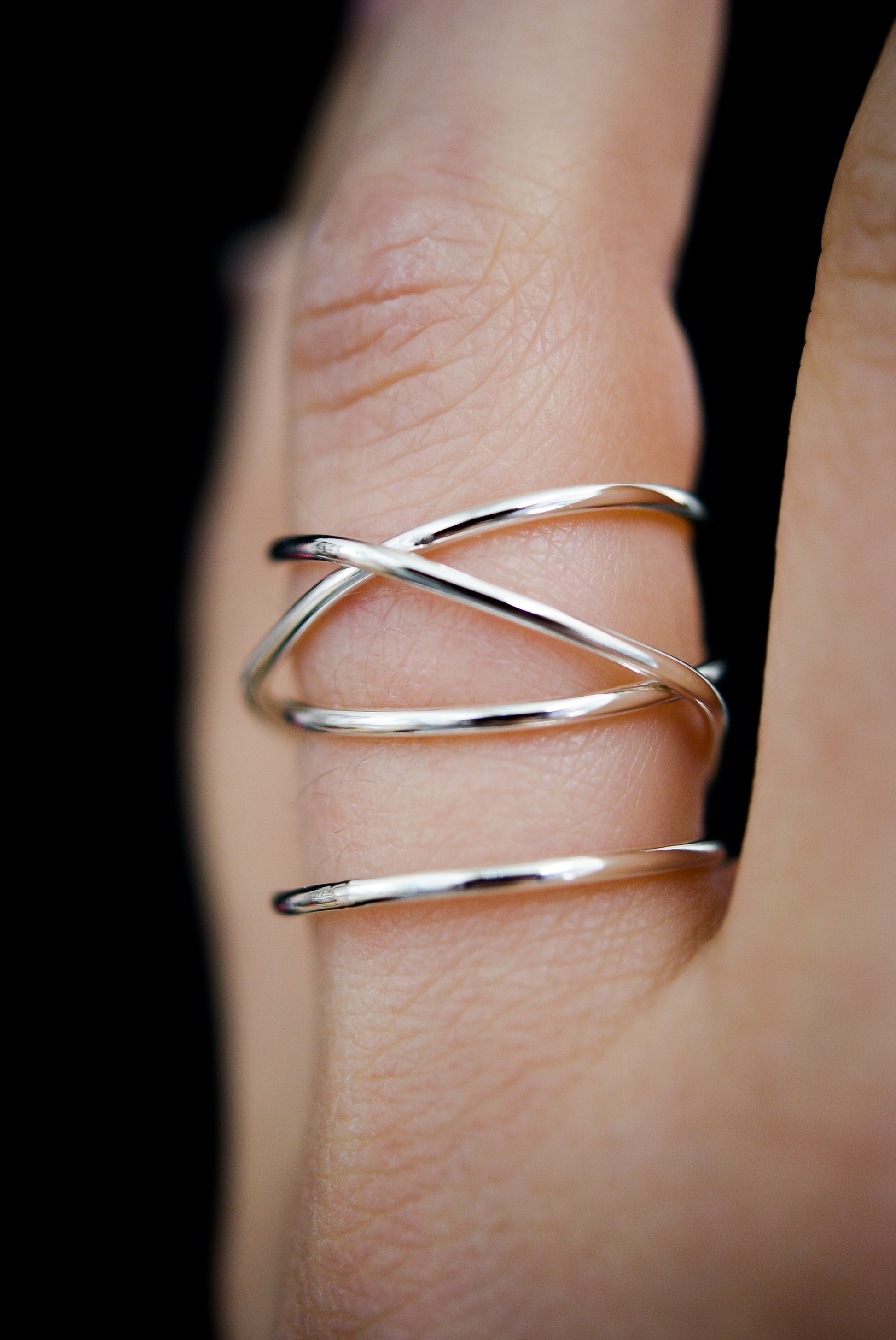 Large, Thick, Silver, Smooth Wraparound Ring by Hannah Naomi