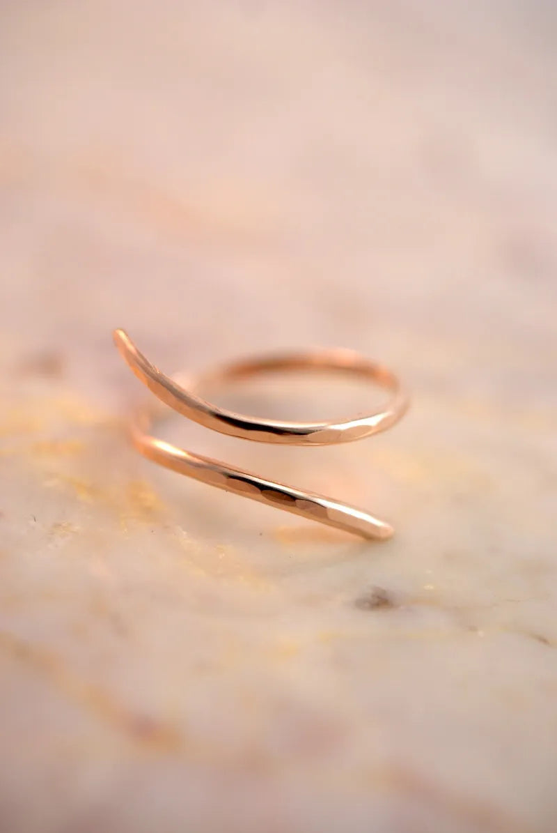 Open Curve Ring, Solid 14K Rose Gold