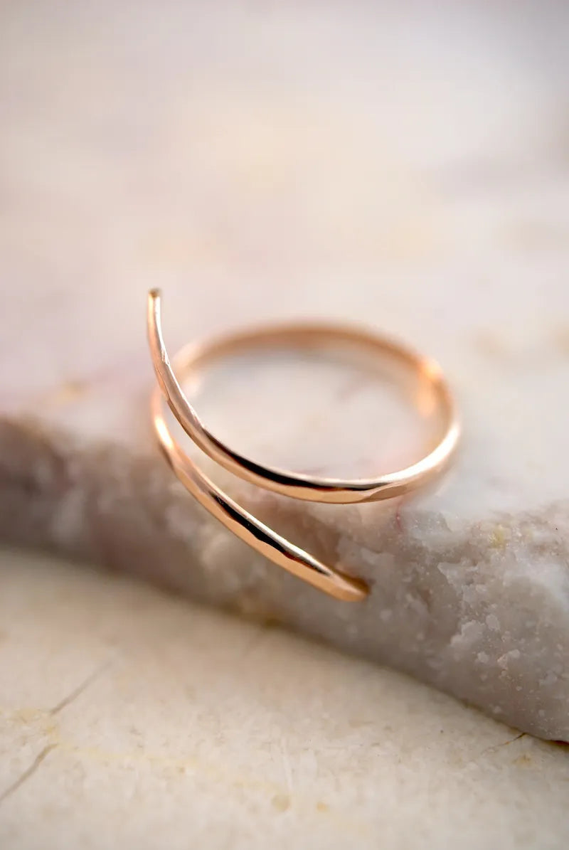 Open Curve Ring, Solid 14K Rose Gold
