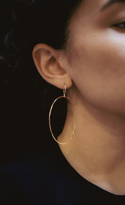 Oval Hoop Earrings, Gold Fill, Rose Gold Fill, or Sterling Silver