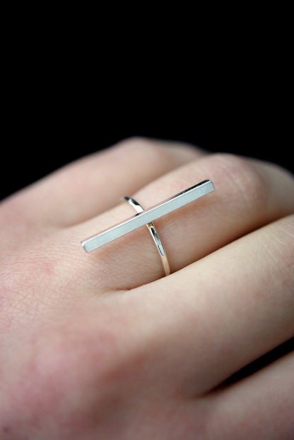 Large Bar Ring, Sterling Silver