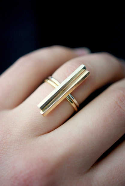 Large Bar Ring, Sterling Silver