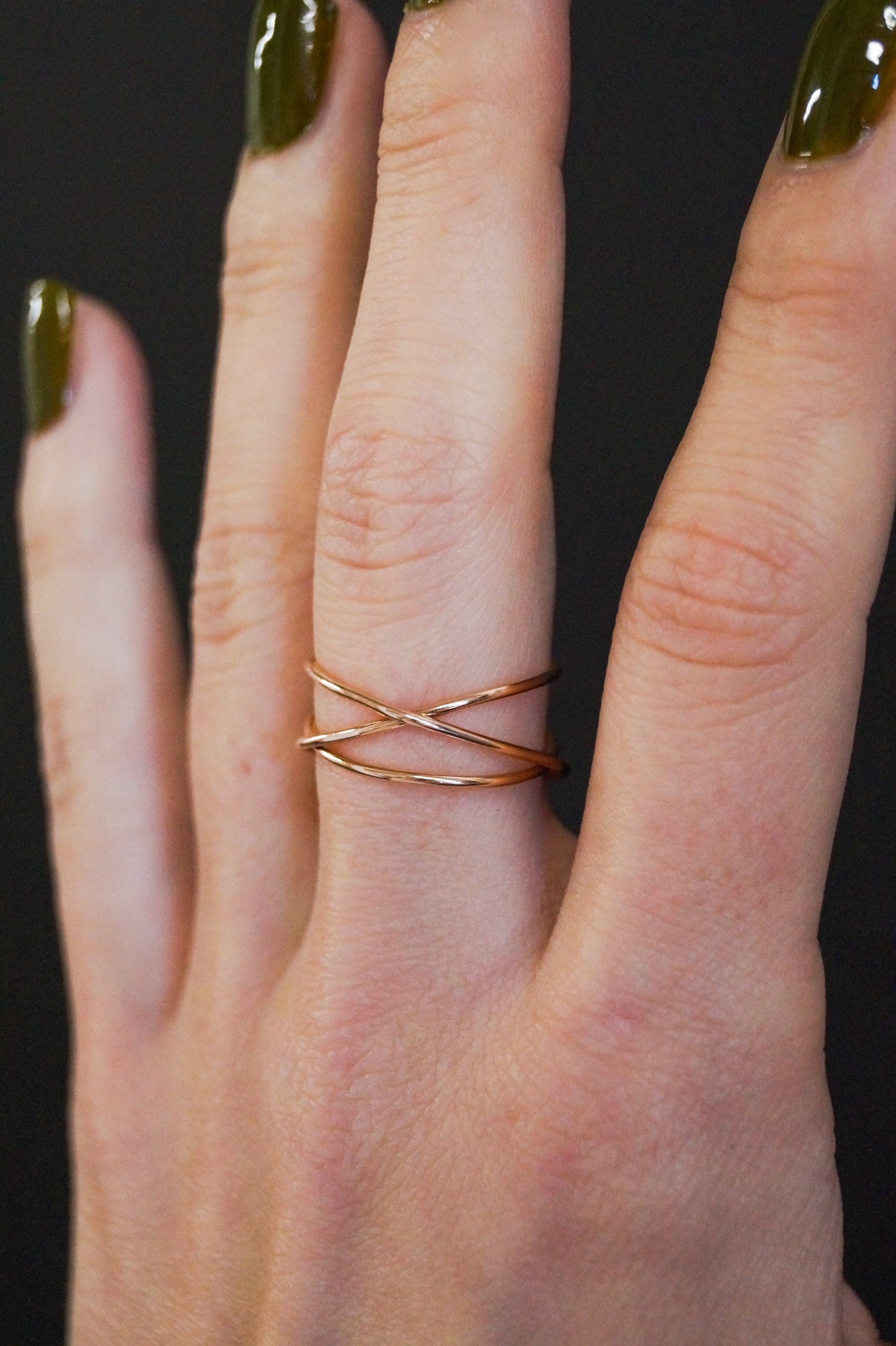 Wraparound Ring, Solid 14K Rose Gold