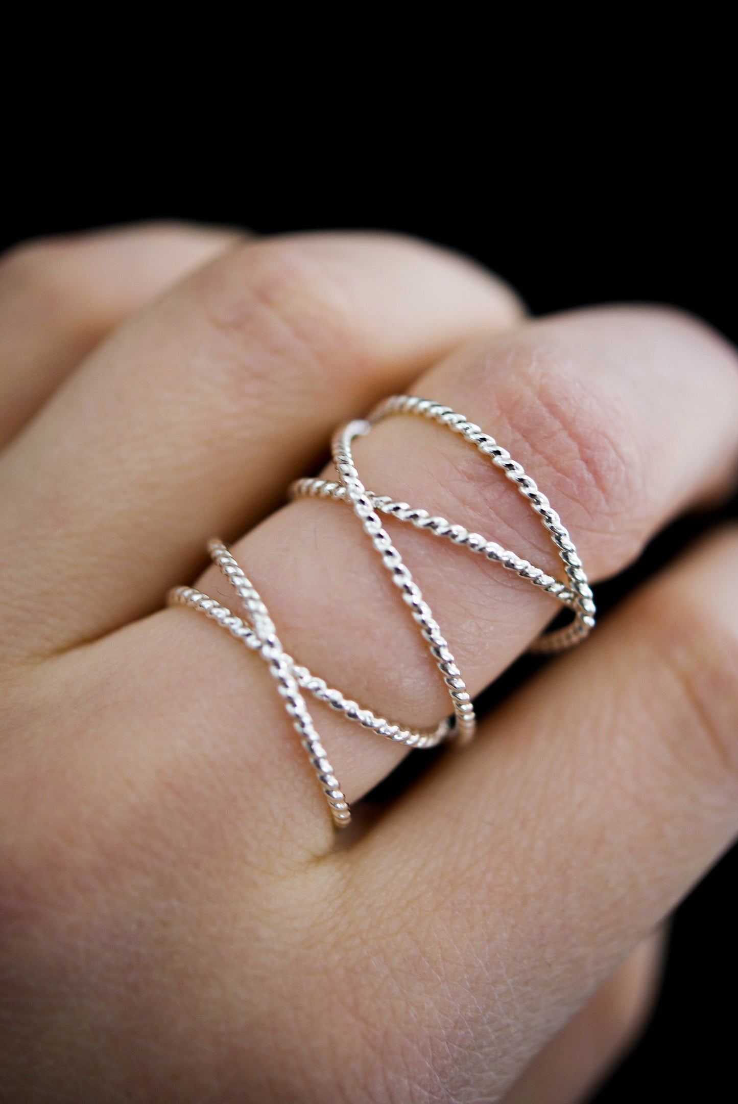 Extra Large Twist Wraparound Ring, Sterling Silver