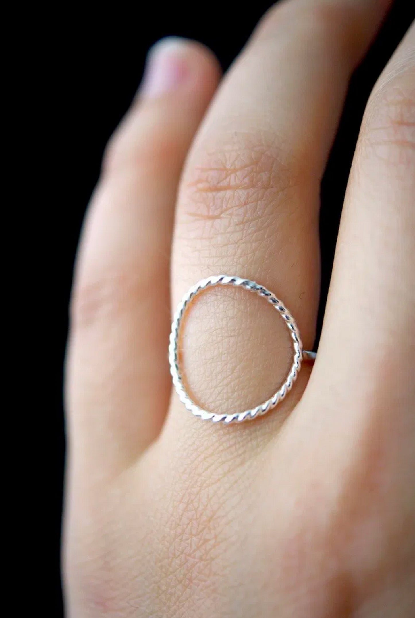 Twist Circle Ring, Sterling Silver