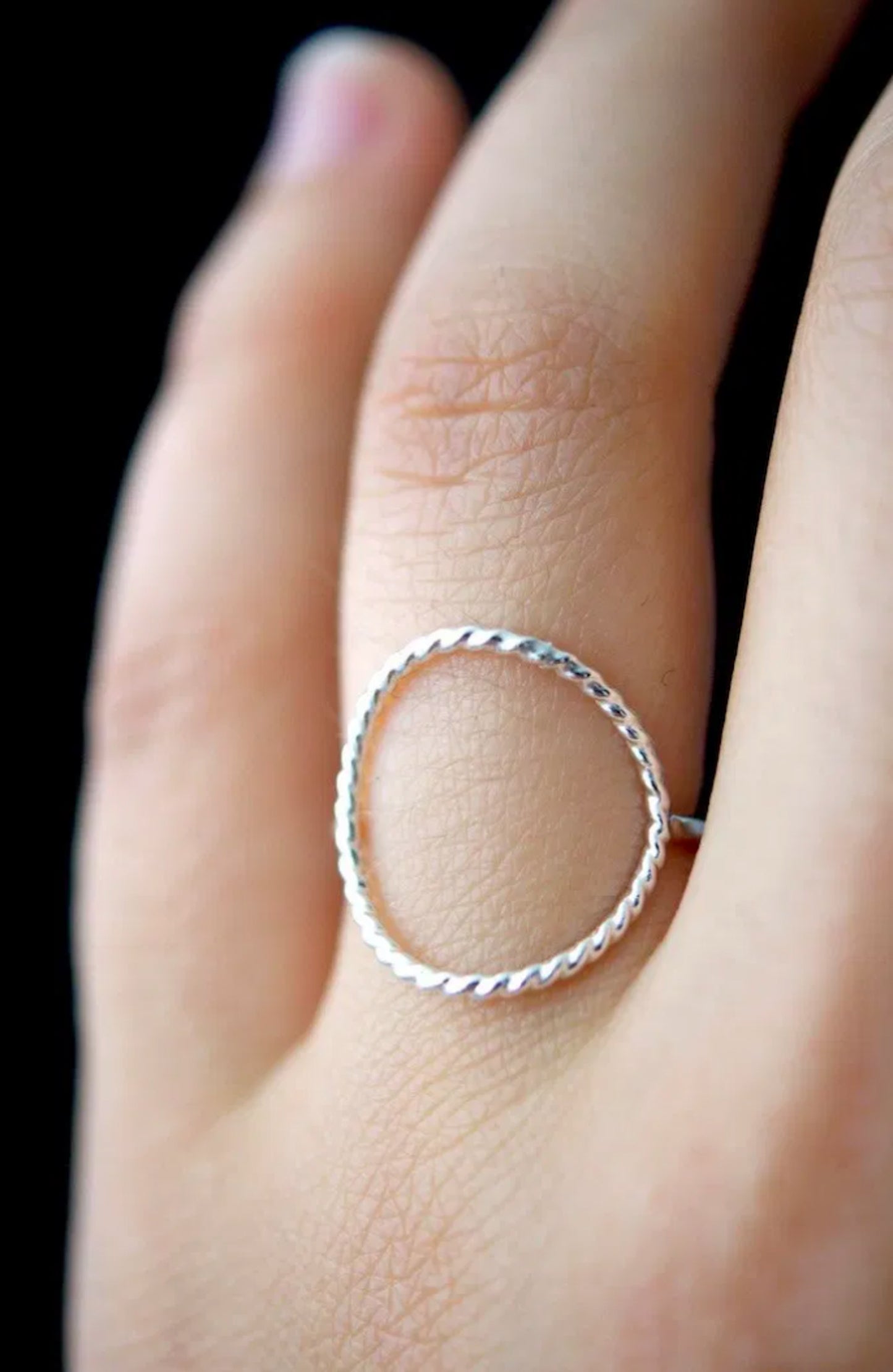 Twist Circle Ring, Sterling Silver