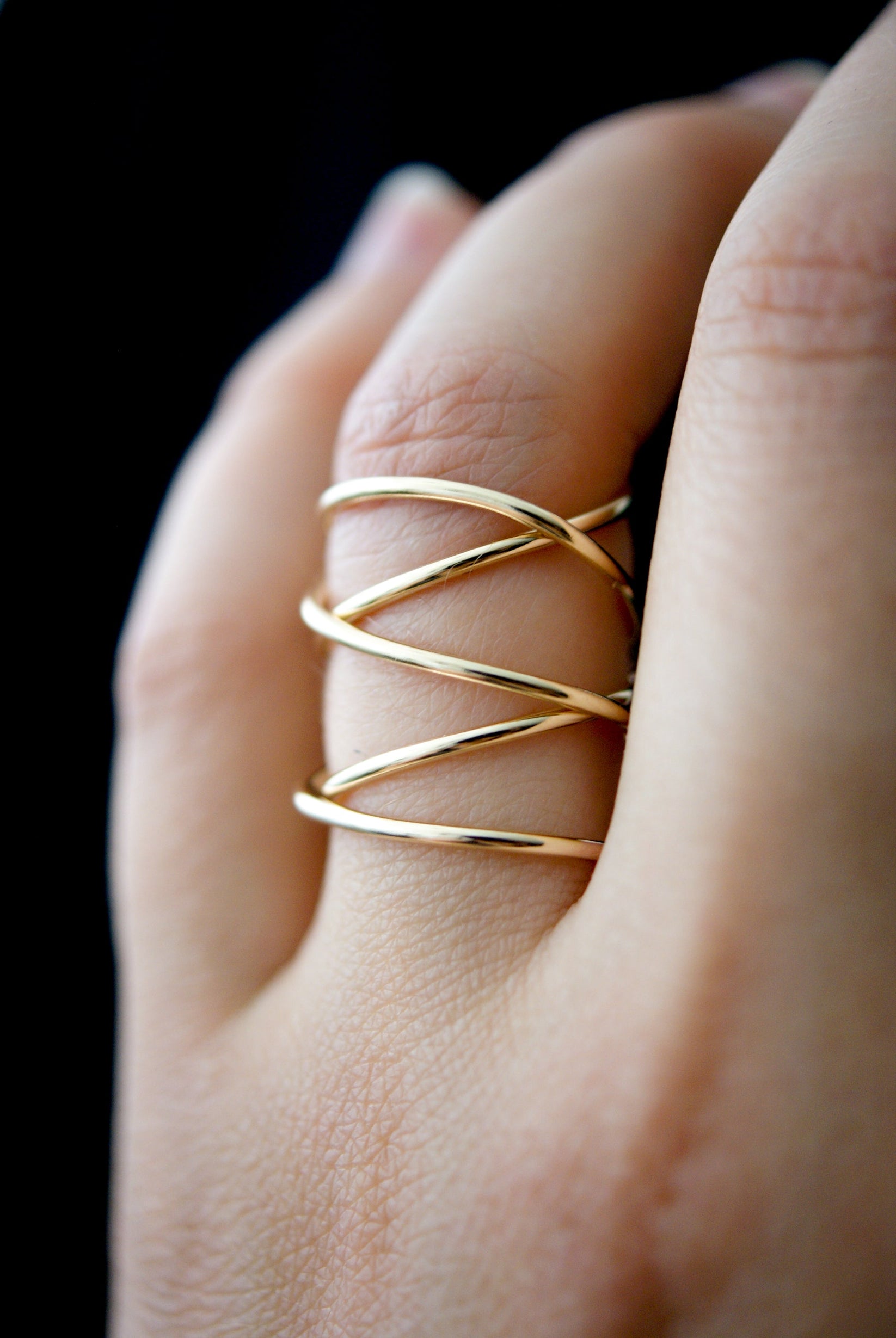 Extra Large Wraparound Ring, Solid 14K Gold – Hannah Naomi Jewelry