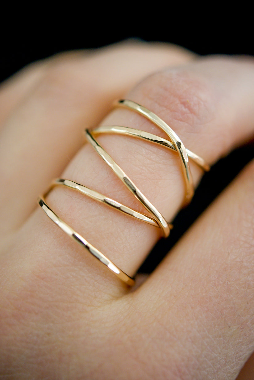 Extra Large Wraparound Ring, Solid 14K Gold – Hannah Naomi Jewelry