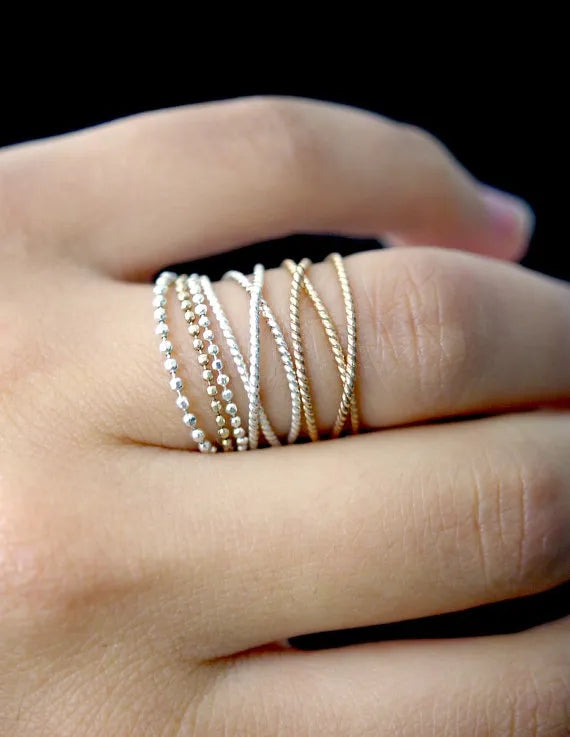 Thick Beaded Chain Ring, Sterling Silver – Hannah Naomi Jewelry