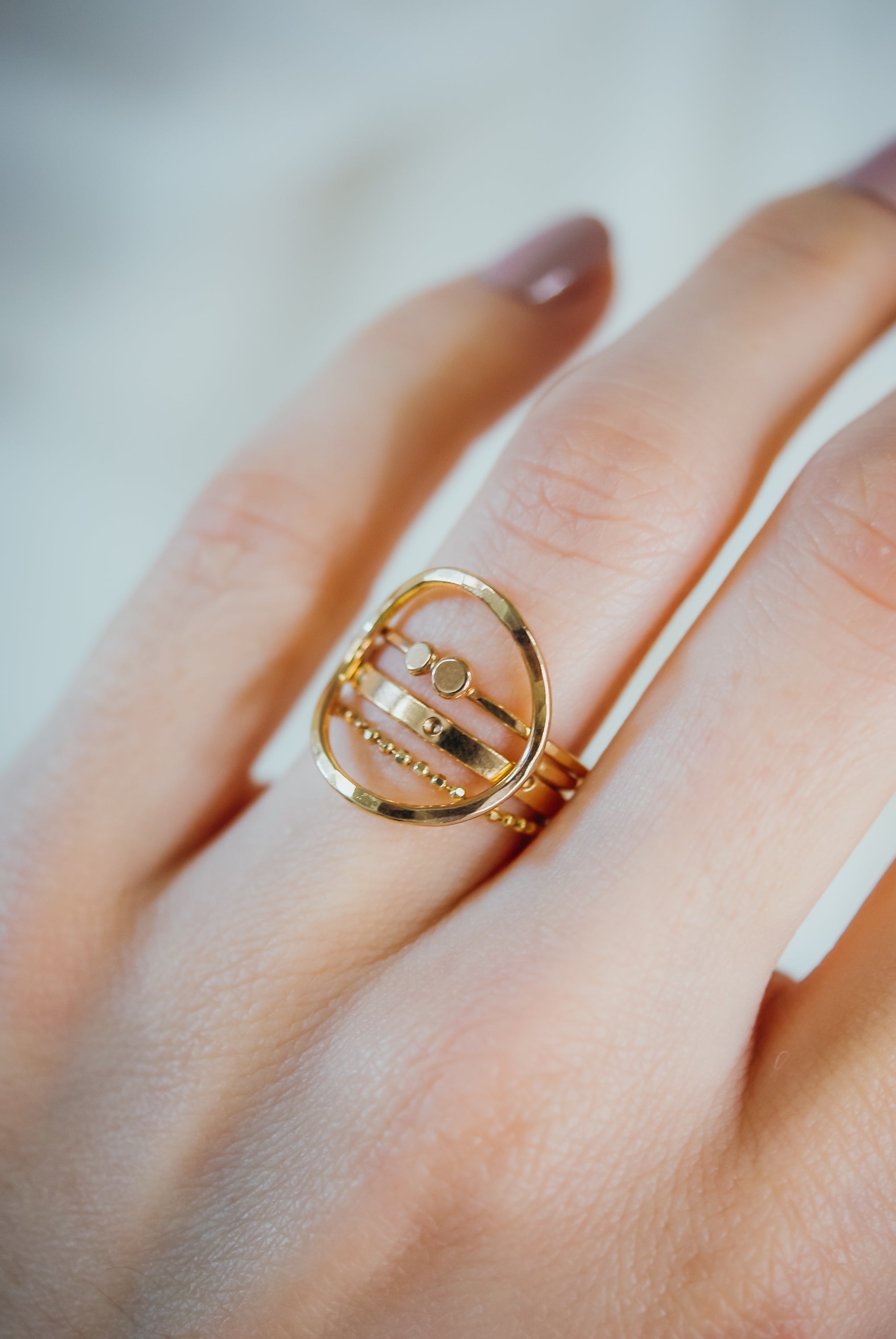 Rose gold circle on sale ring