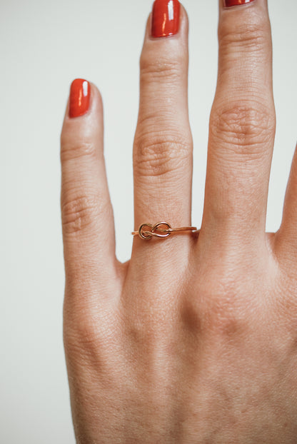 Infinity Knot Ring, 14K Rose Gold Fill