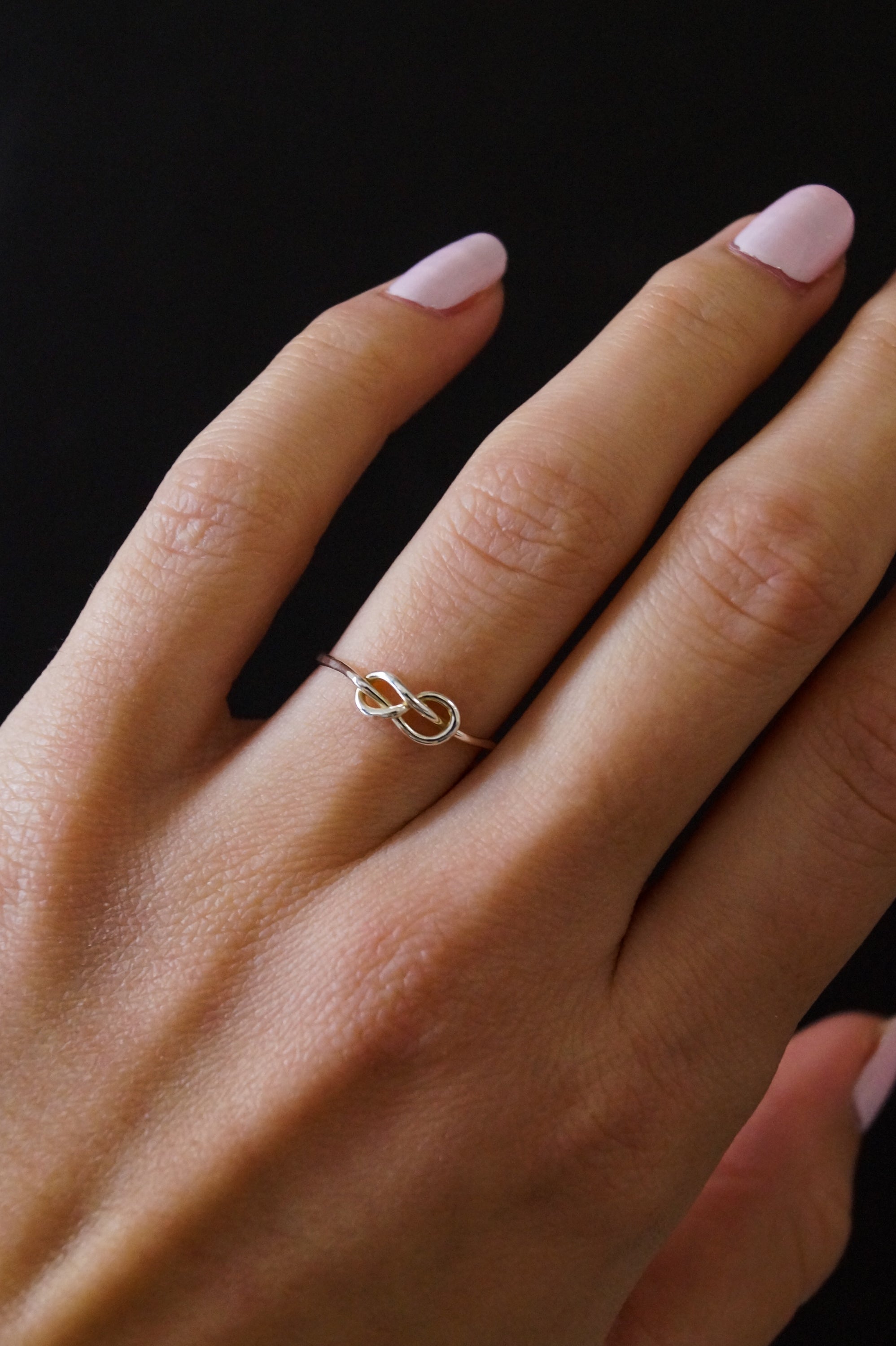 925 Sterling Silver Infinity Knot Design Ring – Yellow Gold Plated With Clear CZ, Sizes 4-12