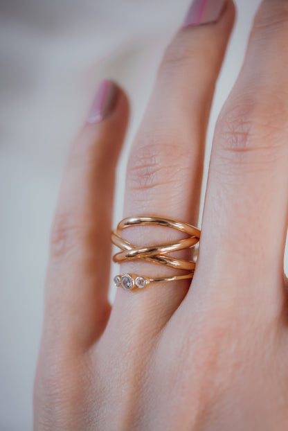 Infinity Spiral Ring, Solid 14K Rose Gold