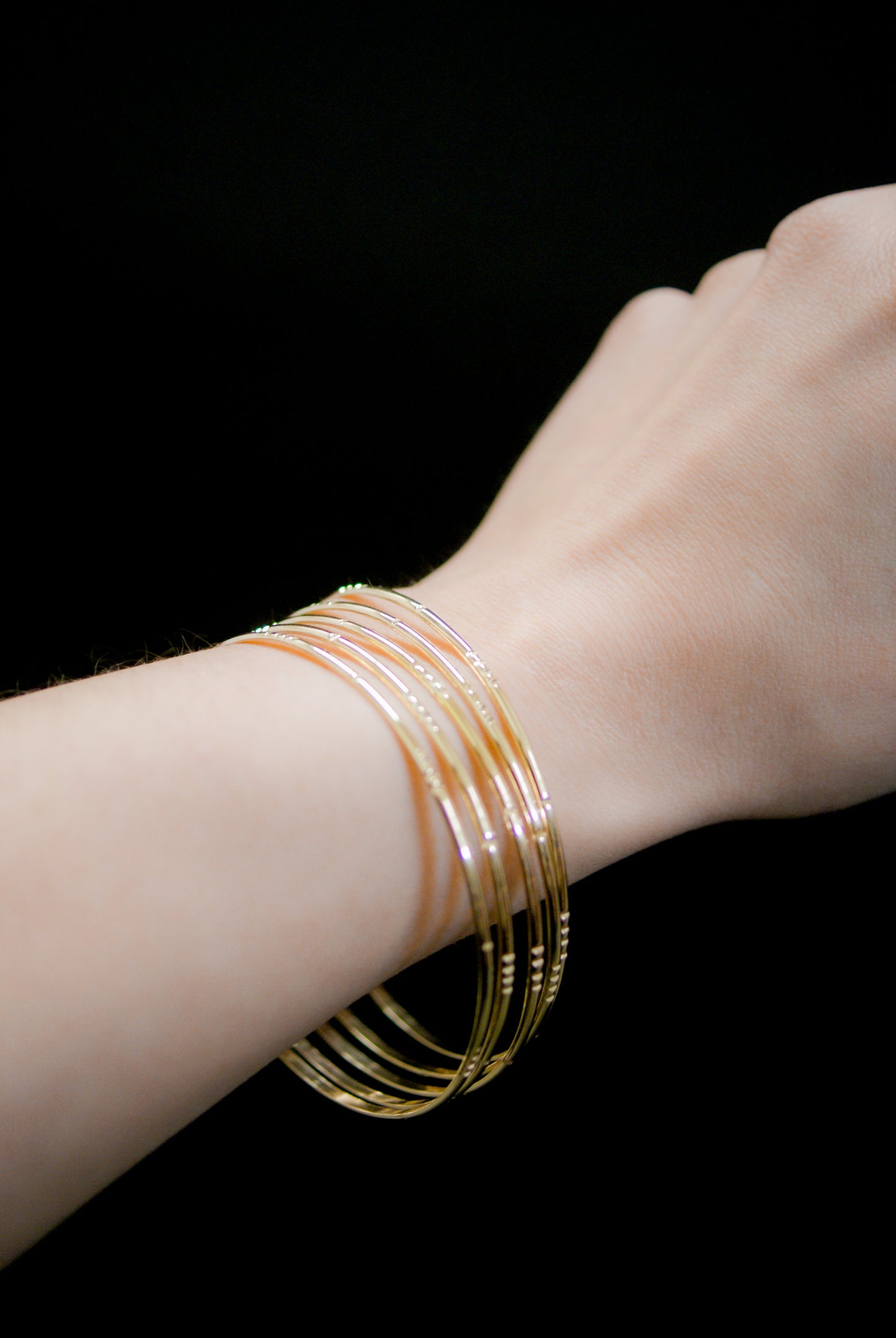 Lined Bangle Bracelet, Gold Fill, Rose Gold Fill, or Sterling Silver