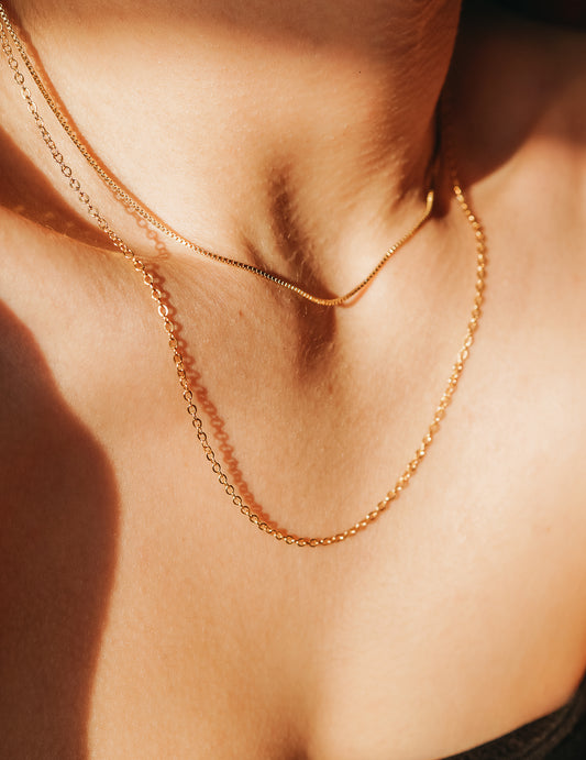Mid-Length Textured Layering Set in Gold Fill, Rose Gold Fill, or Sterling Silver